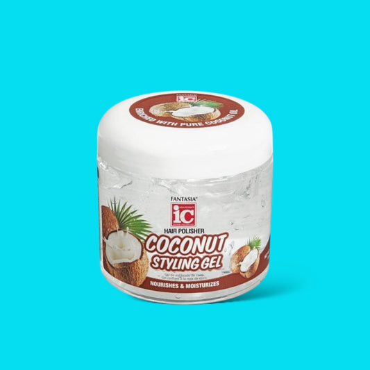 FANTASIA IC HAIR POLISHER COCONUT STYLING GEL – NOURISHES & MOISTURIZES – 16 OZ