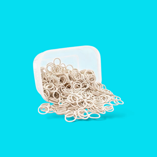 500 PCS WHITE ELASTIC HAIR RUBBERBANDS